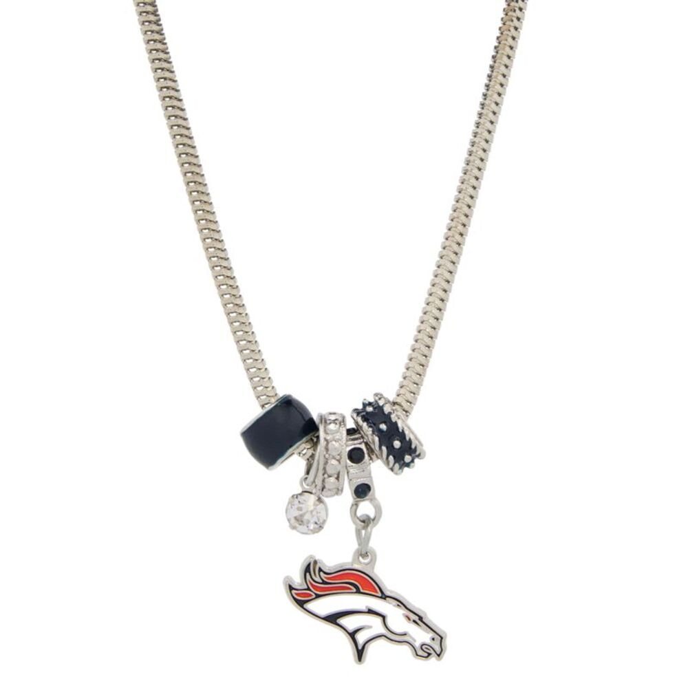 Siskiyou NFL Women's Denver Broncos Euro Bead Necklace in Silver